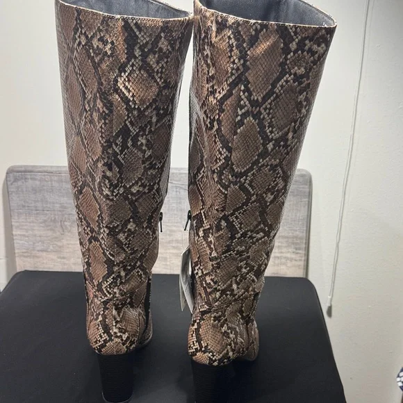 a new day Tan Snake-Print Over-the-Knee Boots - Picture 6 of 8